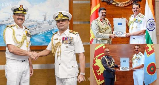 Indian Navy Chief Meets Sri Lankan Forces Chiefs